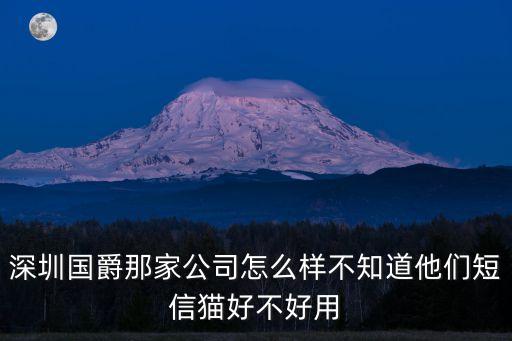 深圳國爵那家公司怎么樣不知道他們短信貓好不好用