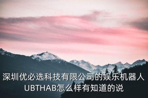 深圳優(yōu)必選科技有限公司的娛樂機(jī)器人UBTHAB怎么樣有知道的說