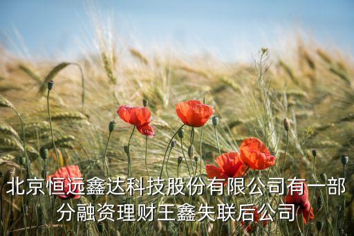 北京恒遠(yuǎn)鑫達(dá)科技股份有限公司有一部分融資理財王鑫失聯(lián)后公司