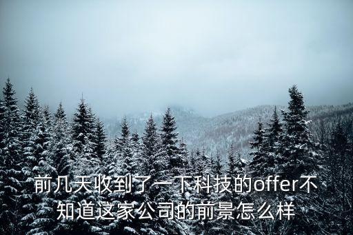 前幾天收到了一下科技的offer不知道這家公司的前景怎么樣