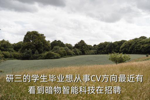 研三的學(xué)生畢業(yè)想從事CV方向最近有看到暗物智能科技在招聘