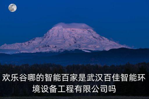 歡樂(lè)谷哪的智能百家是武漢百佳智能環(huán)境設(shè)備工程有限公司嗎
