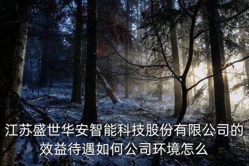 江蘇盛世華安智能科技股份有限公司的效益待遇如何公司環(huán)境怎么