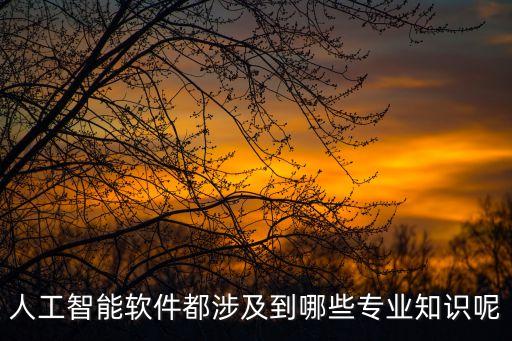 人工智能軟件都涉及到哪些專業(yè)知識呢