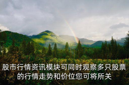 股市行情資訊模塊可同時觀察多只股票的行情走勢和價位您可將所關(guān)