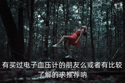 有買過電子血壓計的朋友么或者有比較了解的求推薦吶