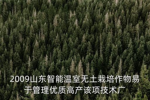 2009山東智能溫室無土栽培作物易于管理優(yōu)質(zhì)高產(chǎn)該項(xiàng)技術(shù)廣