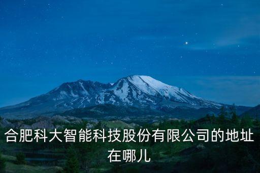 合肥科大智能科技股份有限公司的地址在哪兒