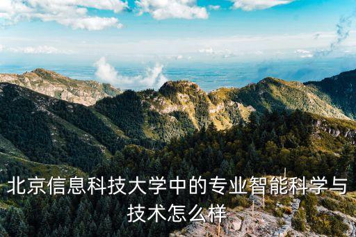 北京信息科技大學(xué)中的專業(yè)智能科學(xué)與技術(shù)怎么樣