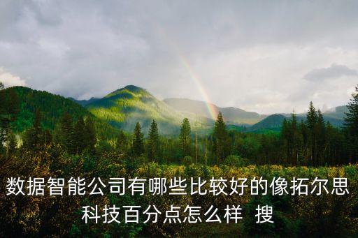 數(shù)據(jù)智能公司有哪些比較好的像拓爾思科技百分點(diǎn)怎么樣  搜