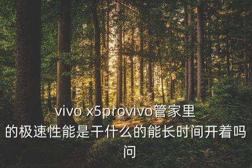 vivo x5provivo管家里的極速性能是干什么的能長時間開著嗎  問