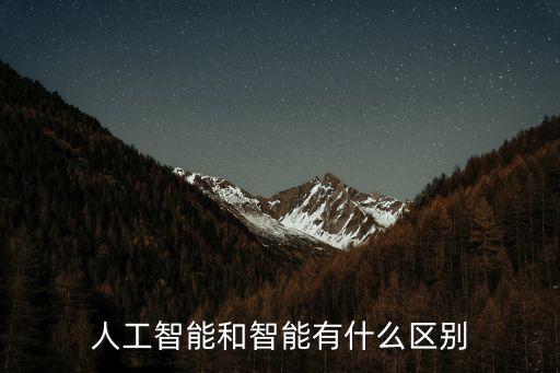 人工智能和智能有什么區(qū)別