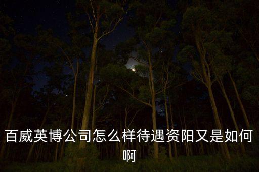 百威英博公司怎么樣待遇資陽又是如何啊