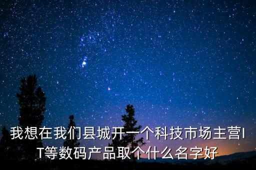 我想在我們縣城開一個(gè)科技市場主營IT等數(shù)碼產(chǎn)品取個(gè)什么名字好