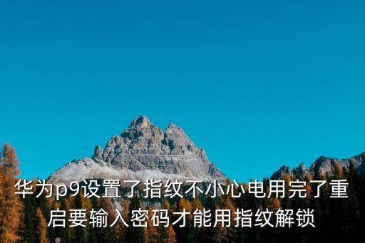 華為p9設(shè)置了指紋不小心電用完了重啟要輸入密碼才能用指紋解鎖