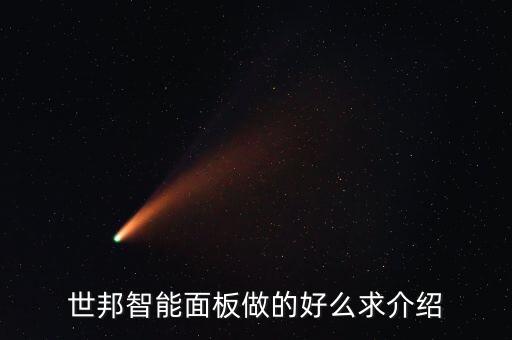 世邦智能面板做的好么求介紹