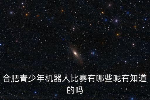青少年智能科技競賽有哪些，合肥青少年機器人比賽有哪些呢有知道的嗎