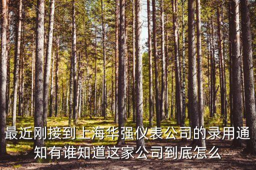 最近剛接到上海華強儀表公司的錄用通知有誰知道這家公司到底怎么