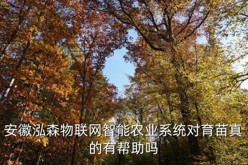 安徽泓森物聯(lián)網(wǎng)智能農(nóng)業(yè)系統(tǒng)對育苗真的有幫助嗎