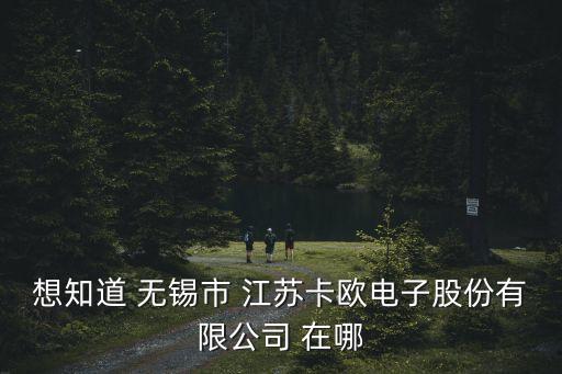 想知道 無錫市 江蘇卡歐電子股份有限公司 在哪