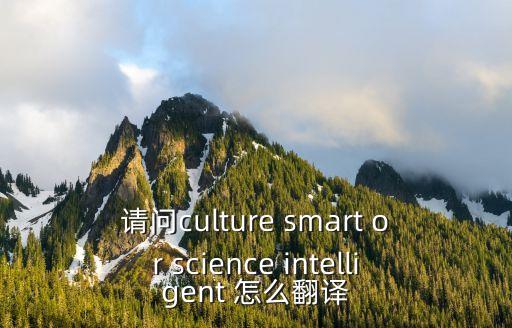 請問culture smart or science intelligent 怎么翻譯