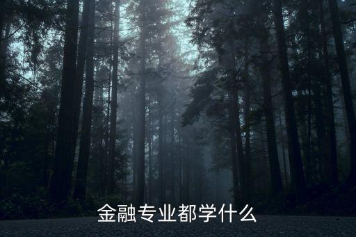 金融專業(yè)都學(xué)什么