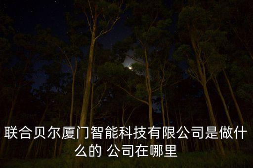聯(lián)合貝爾廈門智能科技有限公司是做什么的 公司在哪里
