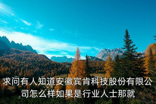 賓享智能科技怎么樣，求問(wèn)有人知道安徽賓肯科技股份有限公司怎么樣如果是行業(yè)人士那就