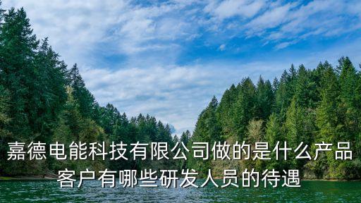 嘉德電能科技有限公司做的是什么產(chǎn)品客戶有哪些研發(fā)人員的待遇