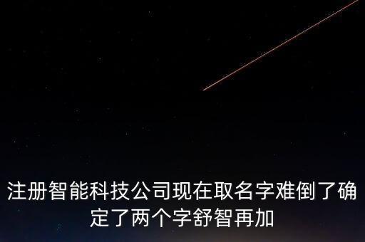 智能科技有限公司怎么取名，我想注冊一家智能科技公司請問如何取名