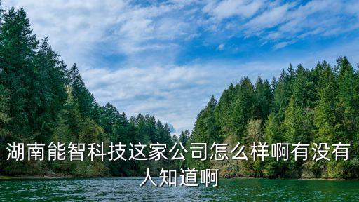 湖南能智科技這家公司怎么樣啊有沒(méi)有人知道啊