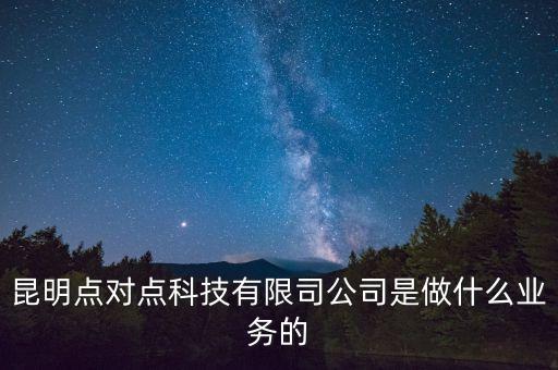 昆明點對點科技有限司公司是做什么業(yè)務的