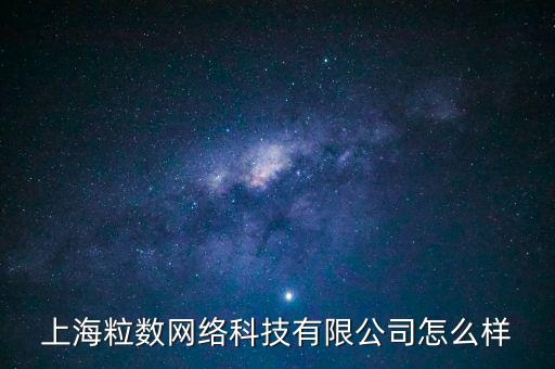 上海粒數(shù)網(wǎng)絡(luò)科技有限公司怎么樣