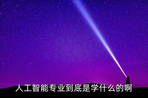 人工智能專業(yè)到底是學(xué)什么的啊