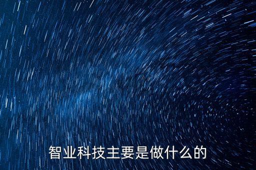 智業(yè)科技主要是做什么的