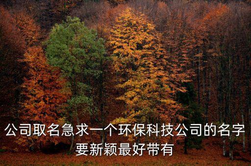 公司取名急求一個(gè)環(huán)保科技公司的名字要新穎最好帶有