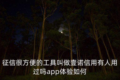 征信很方便的工具叫做壹諾信用有人用過嗎app體驗(yàn)如何