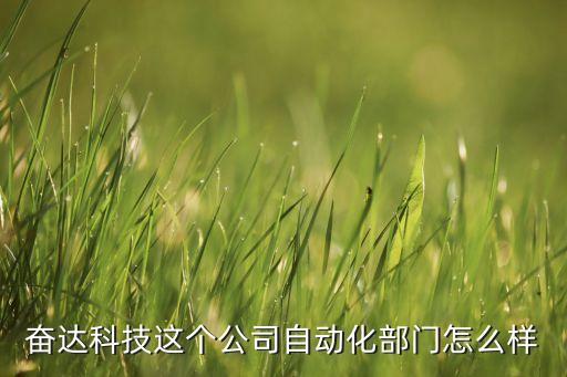 奮達(dá)科技這個(gè)公司自動(dòng)化部門(mén)怎么樣