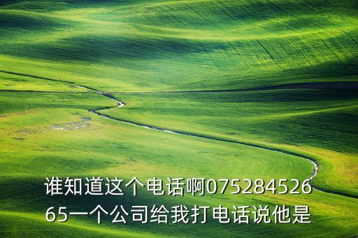 誰知道這個(gè)電話啊07528452665一個(gè)公司給我打電話說他是