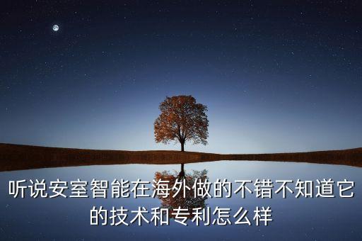 聽說安室智能在海外做的不錯不知道它的技術(shù)和專利怎么樣