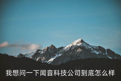 我想問一下聞音科技公司到底怎么樣