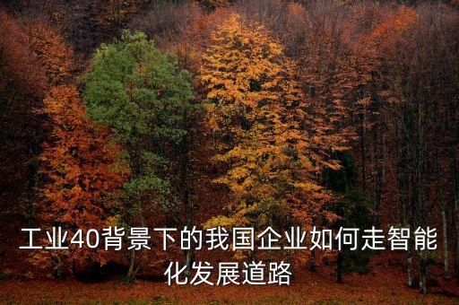 工業(yè)40背景下的我國企業(yè)如何走智能化發(fā)展道路
