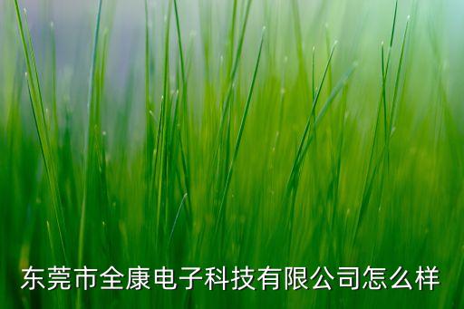 東莞市全康電子科技有限公司怎么樣
