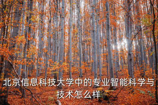 北京信息科技大學中的專業(yè)智能科學與技術怎么樣