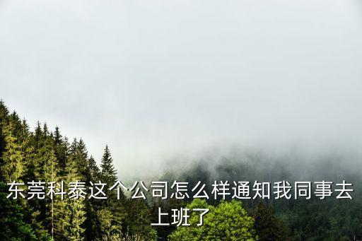 東莞科泰這個公司怎么樣通知我同事去上班了