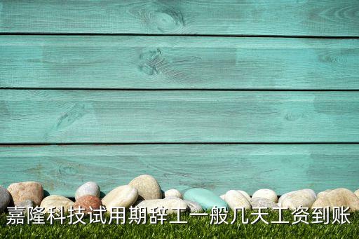 嘉隆科技試用期辭工一般幾天工資到賬