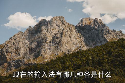 現(xiàn)在的輸入法有哪幾種各是什么