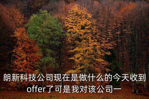 朗新科技公司現(xiàn)在是做什么的今天收到offer了可是我對(duì)該公司一