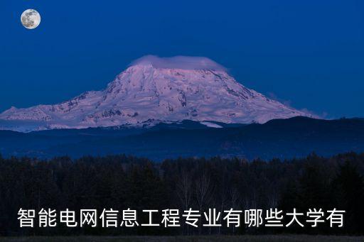 智能電網(wǎng)信息工程專業(yè)有哪些大學有