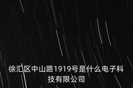 徐匯區(qū)中山路1919號(hào)是什么電子科技有限公司